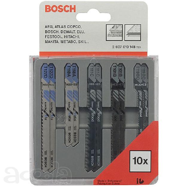 Набор пилок для лобзика. Bosch мет/дер/пластик 5в1