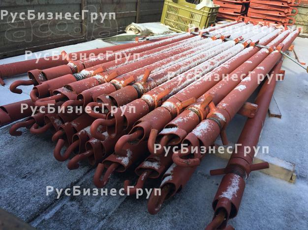 Подкос винтовой двухуровневый для панелей L=2,5-4,3м/1.7-2.4 (пятка-крюк)