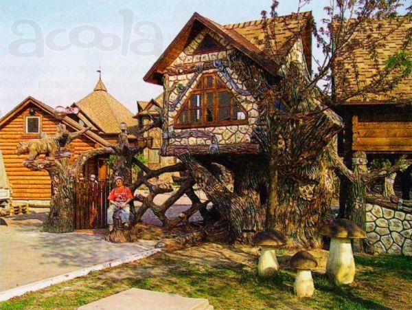 Строим кафе из веток и ствол
