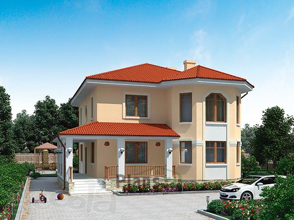 Каркасный дом с кровлей чердачного типа.