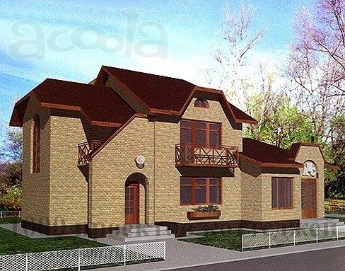 Оригинальный кирпичный двухэтажный дом 10 на 16 м в стиле модерн.