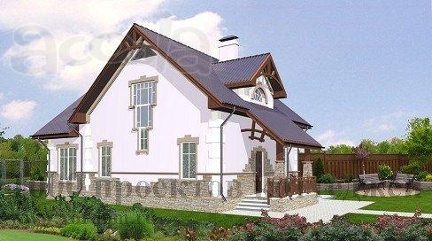 Проект двухэтажного кирпичного дома на 170 кв. м в стиле модерн.