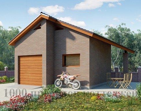Проект гаража из кирпича.