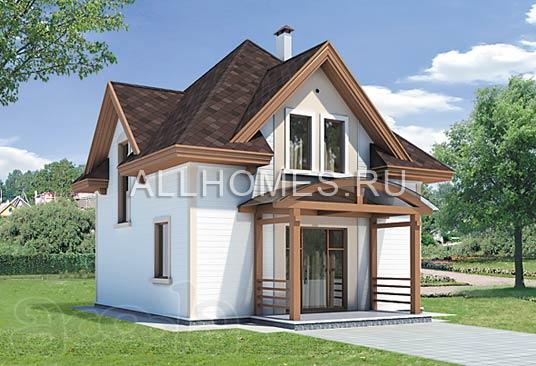 Проект каркасного дома 7 x 7 м.