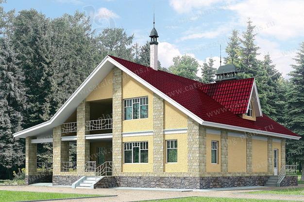 Проект каркасного дома с гаражом.
