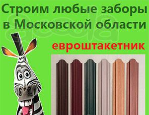 Забор из евроштакетника металического штакетника в Москве