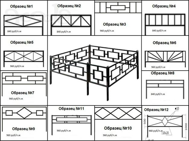 Металлические ритуальные ограды